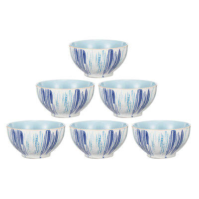 Ensemble de 6 bols Artist Expression - blanc / bleu