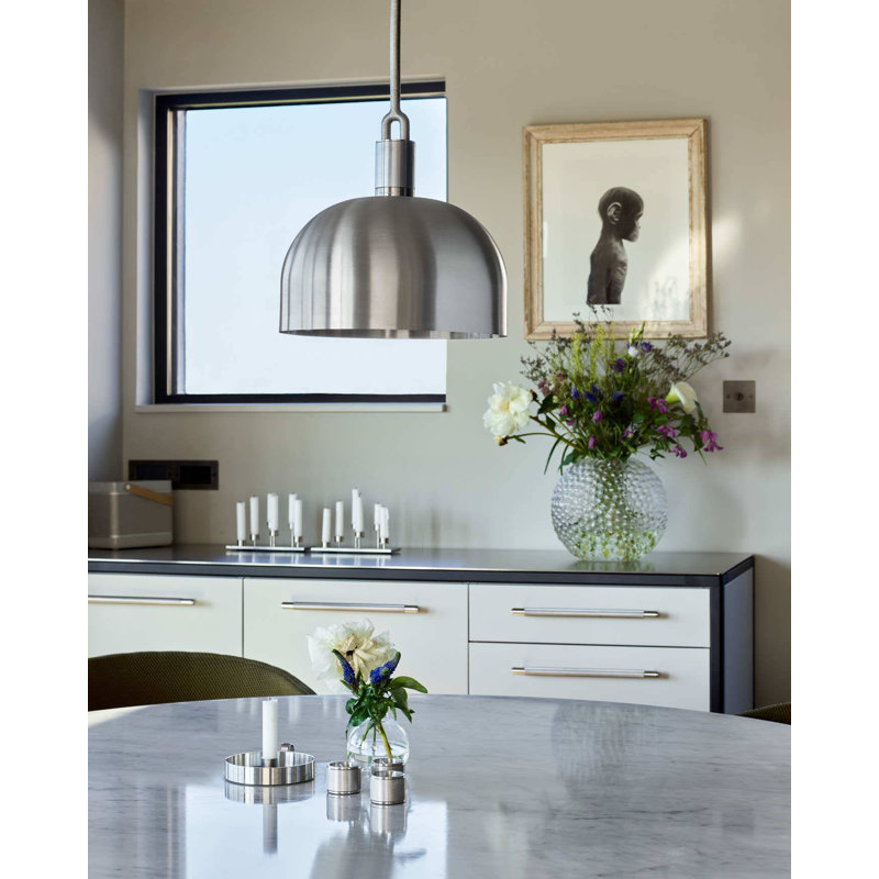 Dome Pendant Shade, Steel, 8.07" H x 13.39" W x 13.39" D