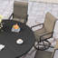 Ensemble repas de 60 po en aluminium avec table de salle à manger ronde et 8 chaises rembourrées en textilène-1657909015