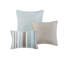 Courtepointe 6 pièces avec coussins brodés, motif floral en microfibre bleue, brossé réversible, motif de broderie classique-120264954-120264955