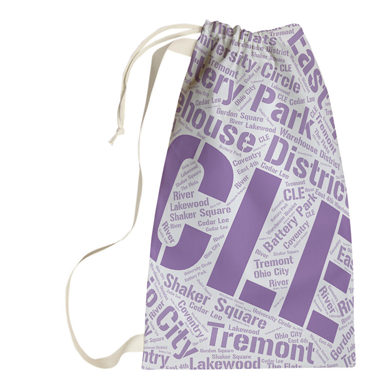 Laundry Hamper with Handles, Small (29" H x 18" W x 1.5" D), Purple, Cleveland