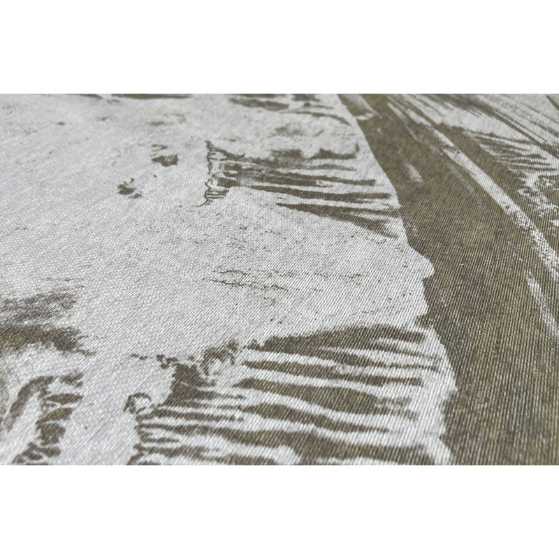 Tapis beige / brun en polyester tissé à la machine Ericjames, Rectangle 3 pi x 5 pi
