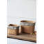 Set Of 2 Rectangular Basket Planters With Geometric Trim, L:10.5X8.5X8" S:7.5X5.5X6.5"