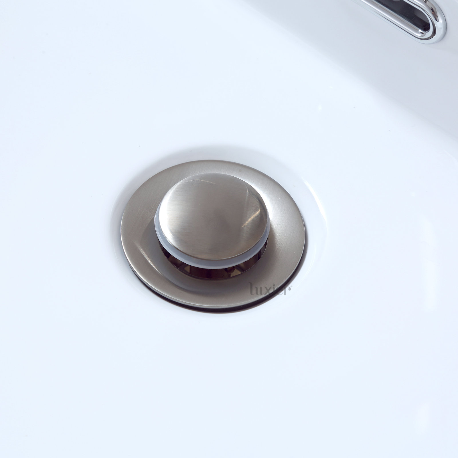 Pop-Up Bathroom Sink Drain with Overflow, Brushed Nickel
