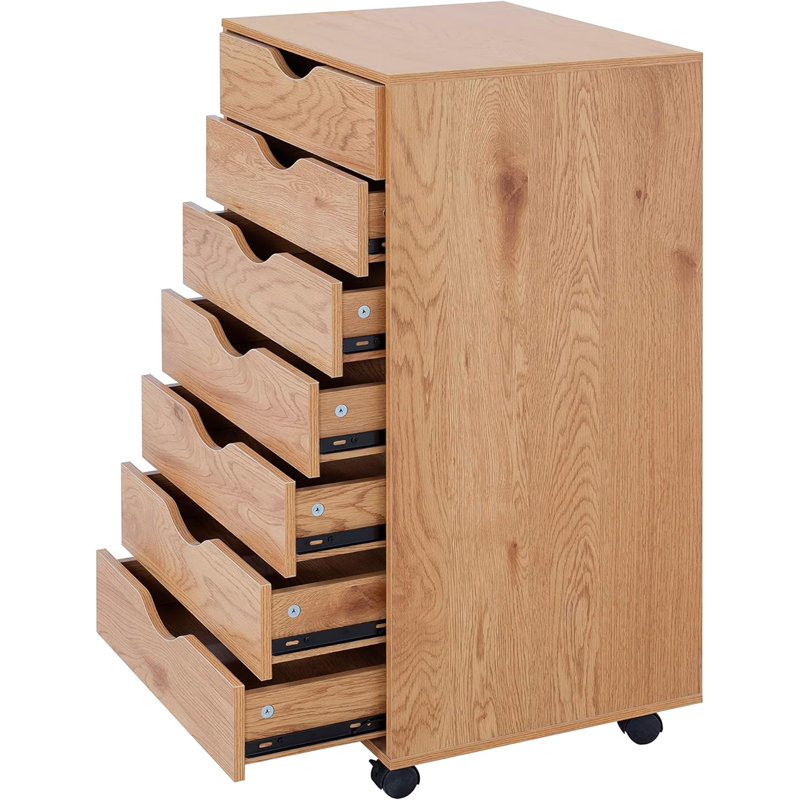Classeur de bureau 7 tiroirs, Naturel