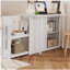 Lit plateforme double en bois avec tête de lit et tablette de rangement au pied de lit, lit intégré sous le lit et 3 tiroirs-121110526