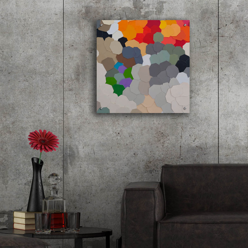 «Fruit in Bowl 2» par Coco Good, art mural en verre acrylique, H 24 po x l 24 po x P 0,2 po