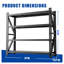 Extra Wide Heavy Duty Garage Shelving, 6000 lbs Capacity, 4-Tier Adjustable Metal Storage Rack, Black