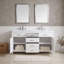 Meuble-lavabo double avec tiroirs et tablette réglable