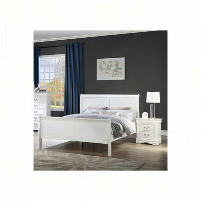 Wooden Sleigh Design Bed