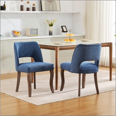 Ensemble de 2 chaises de salle à manger en bois, tissu moderne rembourré pour le confort et le style, parfait pour la cuisine et la salle à manger