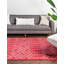Tapis abstrait en polypropylène tissé à la machine rose framboise Brissa-706480294