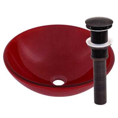 Novatto 16.5'' Glass Circular Bathroom Sink