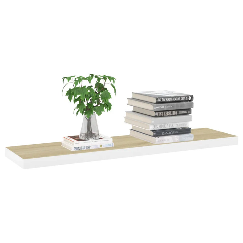 Gracie-Rose 4 Piece Picture Ledge Wall Shelf, 23 x 23.5 x 3.8 cm, Oak/White