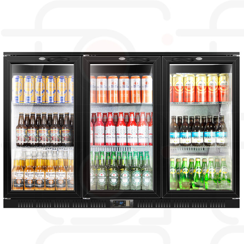 312L Commercial Beverage Refrigerator – 284 Can Capacity, Low-E Glass Door, 3 Fans, Smart Temp Memory, 3 Safety Locks – for Retail or Home Use