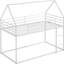 Lit simple superposé simple avec composants en métal, blanc intégré, pièce fonctionnelle, solution de chambre à coucher pour espace blanc-1296081916