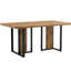 Table de salle à manger avec 6 chaises. 67 * 36 pouces Bois texturé. Tissu brun. Pieds en métal stables. Plateau fonctionnel en bois texturé. Cadre noir. Style polyvalent-1765259752