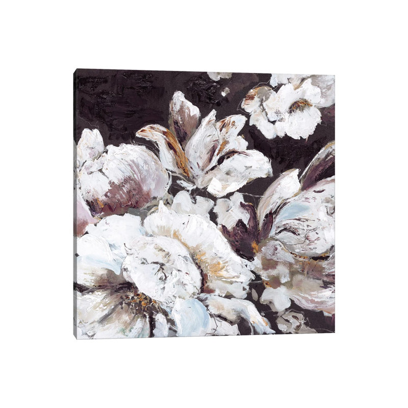 Dark Flower - Painting on Canvas, 66.04cm H x 66.04cm W x 3.81cm D, Wrapped Canvas