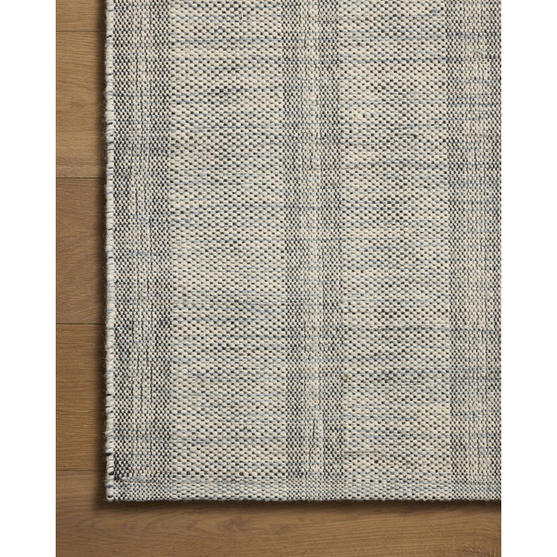 Eugene Plaid Indoor Rug, Ciel / ivoire, 8'-6" x 11'-6"