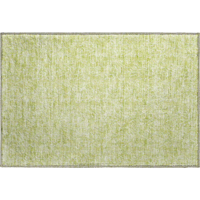 Premium Machine Washable Prisco Aloe Rug, Rectangle 1'8" x 2'6"