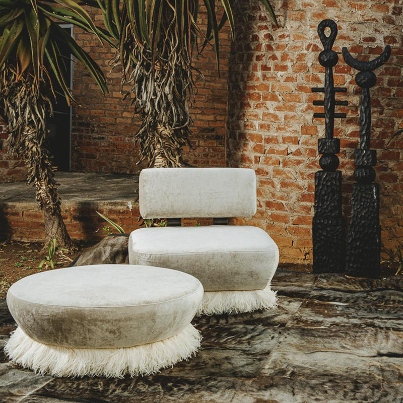 40" Dia Fluff Ottoman