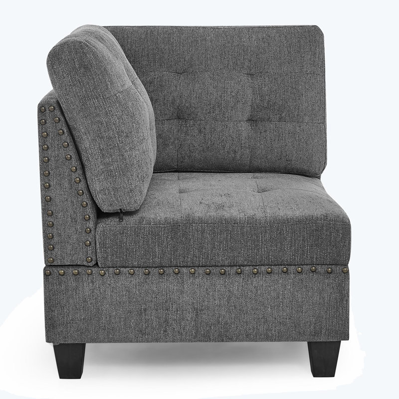 Dewight U shape Modular Sectional Sofa, DIY Combination, Gray Chenille