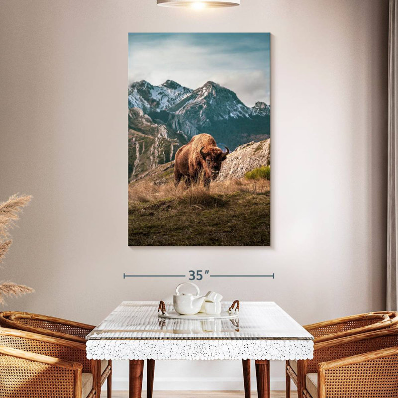 Brampt Simple Mountain Bison, 51" H x 34" W