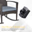 Chaise berçante d'extérieur avec coussins Saish
