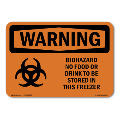 Biohazard No Food Or Drink Decal 14" X 10"