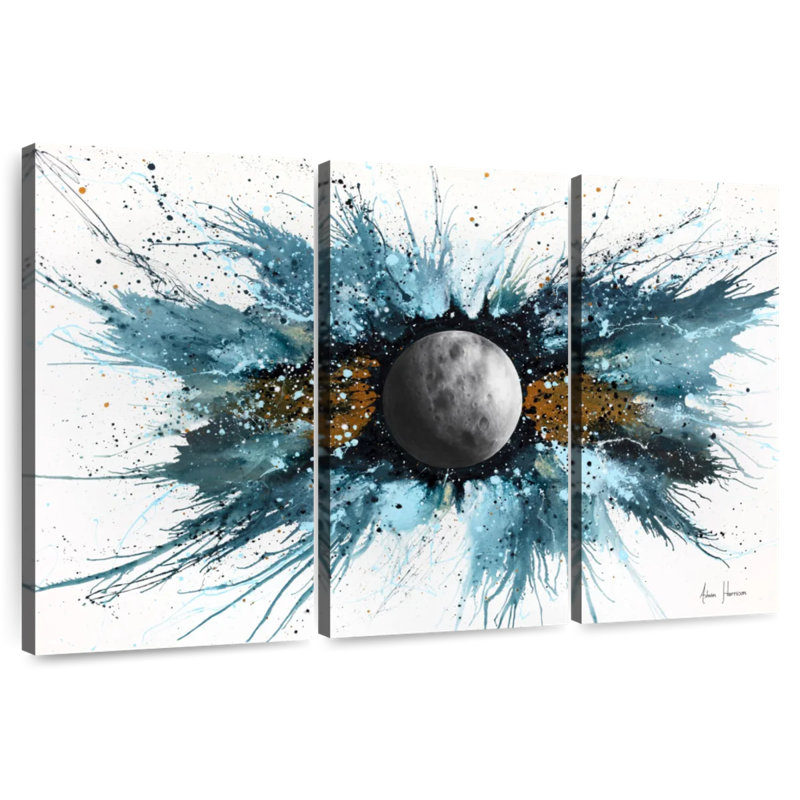 Oberle, univers abstrait - Lune silencieuse, H 36 po x l 57 po