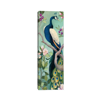 Pretty Peacock I Crop 1 Piece Panoramic Painting on Canvas