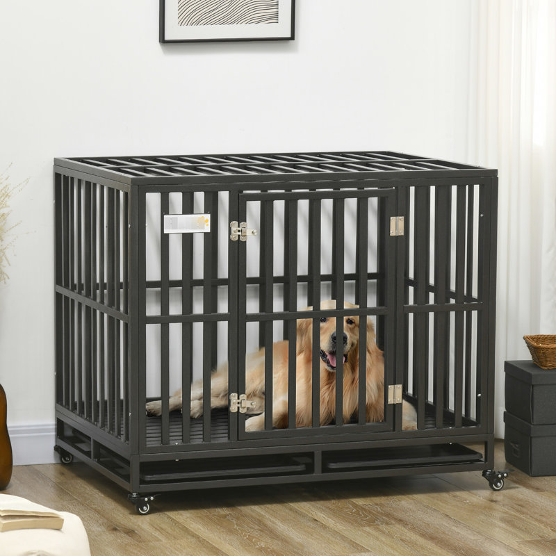 Parc pour chien avec roues verrouillables et plancher facile pour les grands chiens