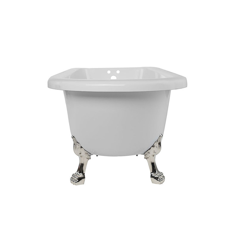 59'' x 29'' Freestanding Soaking Bathtub, Polished Nickel