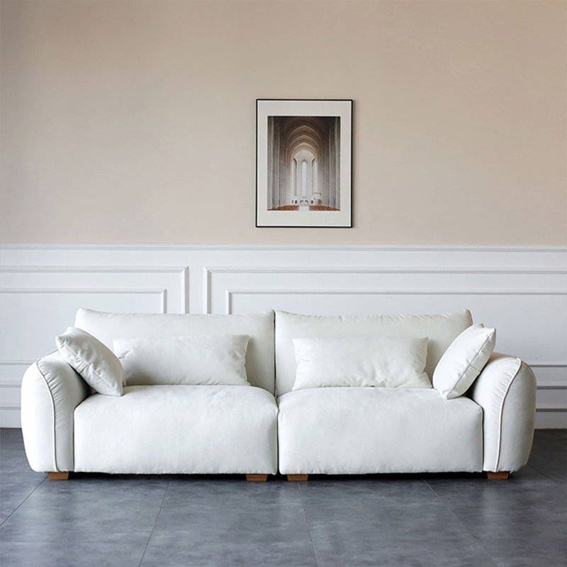Canapé modulaire 100,39 po en polyester blanc