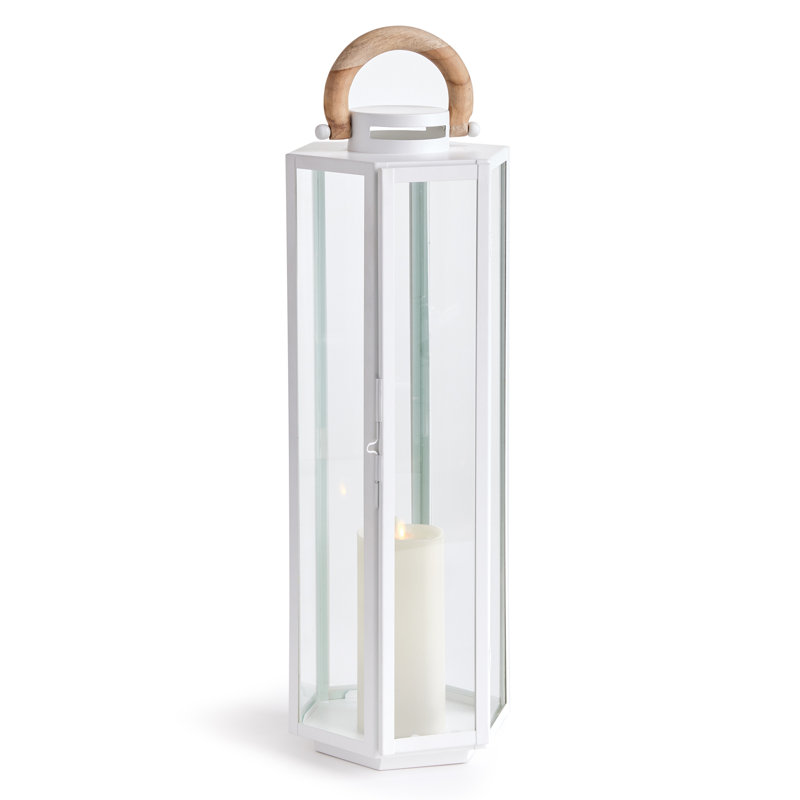 Lantern, 23" H x 8" W x 9" D, Stainless Steel/Silver