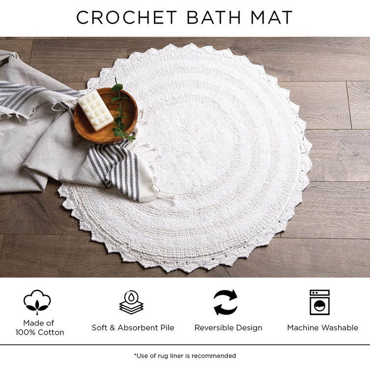 Bathtub and Shower Mat, Non Slip, Machine Washable, Woven Design