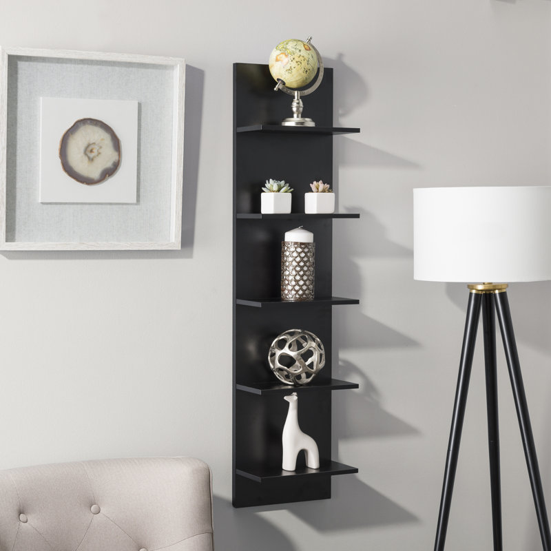 Brakebill 5 Tier Wall Shelf, Black