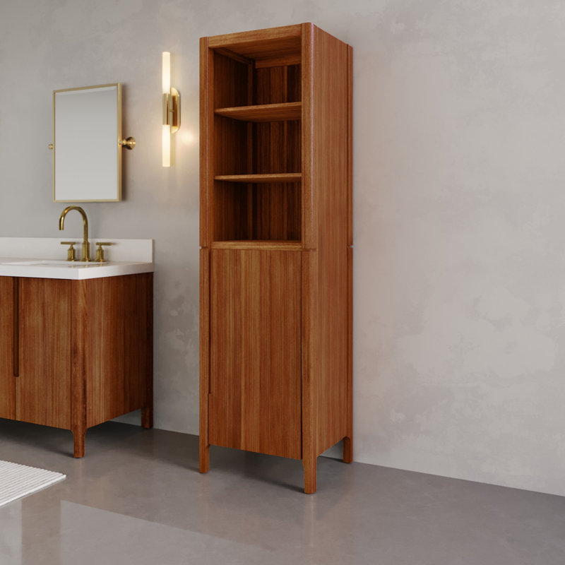 Sequoia 21 in. W x 17 in. D x 72 in. H Free Standing Linear Cabinet In Mango Wood Finish