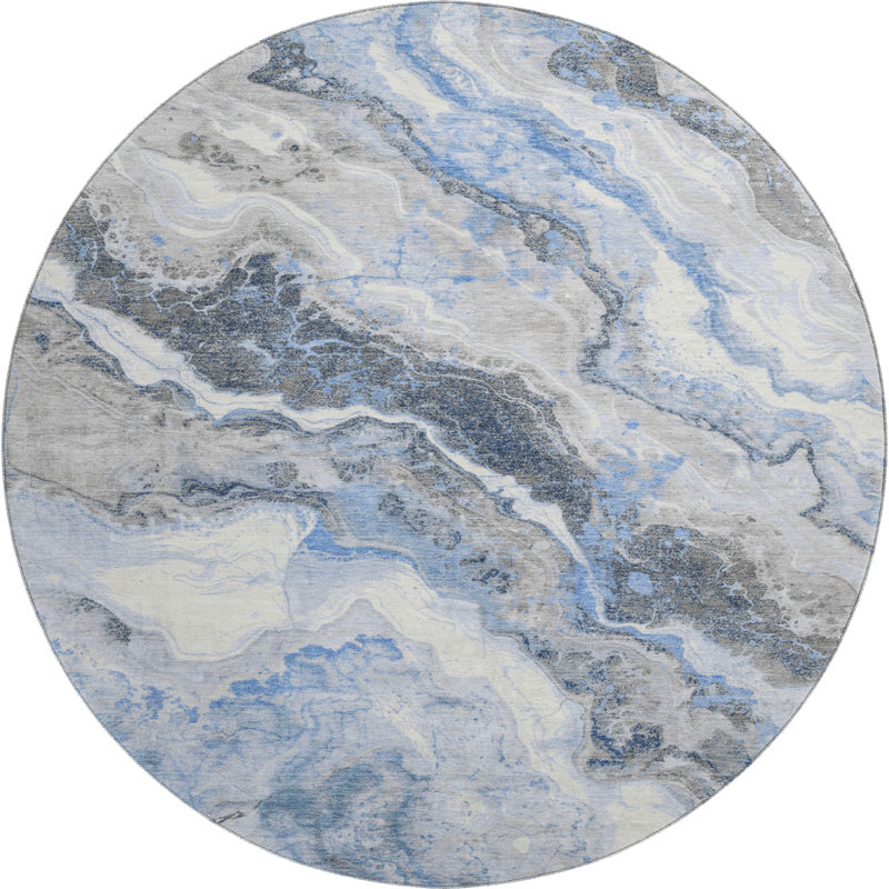 Premium Machine Washable Varroville AMF1709 Abstract Rug, Round 8'