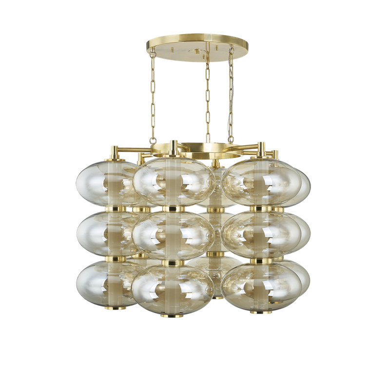 Toulouse Optic Glass Chandelier, 29"H x 42"W x 42"D