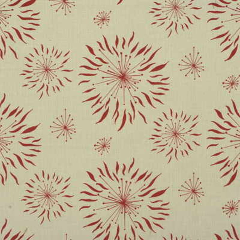 Dandelion Fabric, Cream/Red