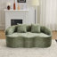 Crème teinté incurvé 2 places, accoudoir rond, sans assemblage, rembourrage en éponge haute densité et à ressorts, confortable pour le bureau de la chambre à coucher, fonction moderne avec accent, coussins de canapé à compression, facile à-831618785