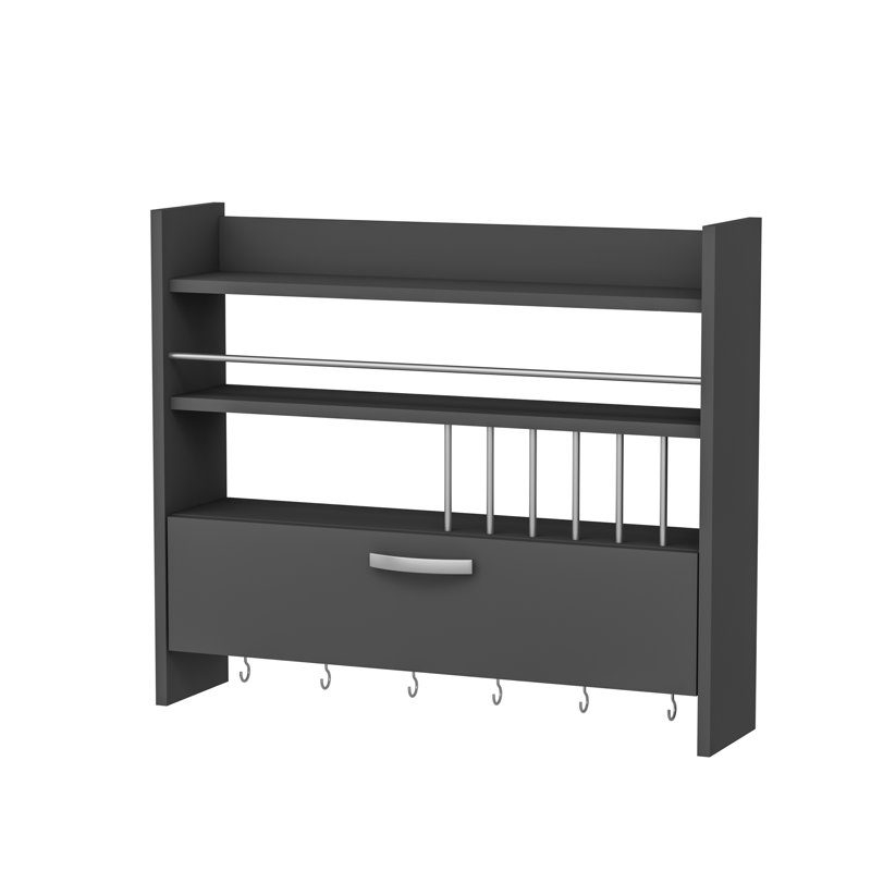 Wall Mounted Required Spice Rack, Black