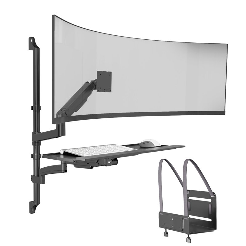 Poste de travail mural robuste pour écrans jusqu'à 49 po Ultrawide