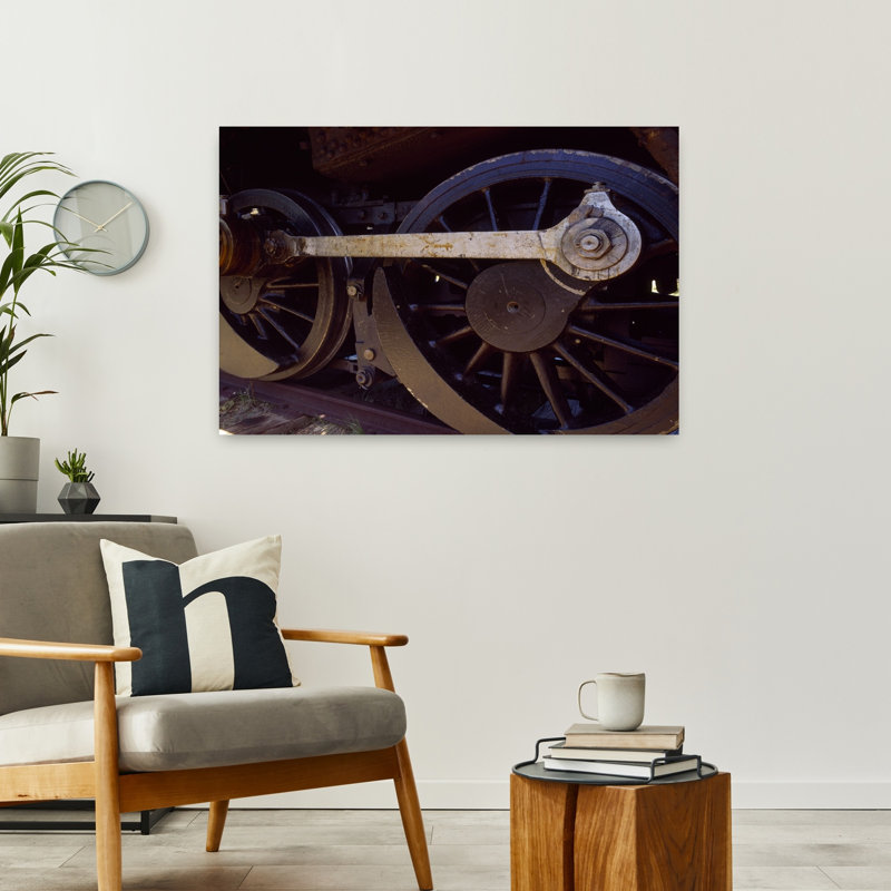 Close-up of wheels of a steam engine on a railroad track Arizona USA 1 Piece Wrapped Canvas Wall Art, 60.96 cm H x 91.44 cm W