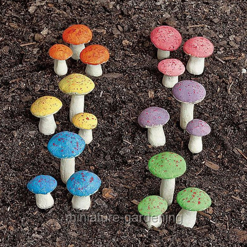 Miniature de champignon champignon féerique, bleu, lot de 3, Mauve