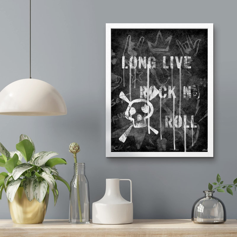 «Rock Life Live Rock», Blanc, H 10 po x l 8 po