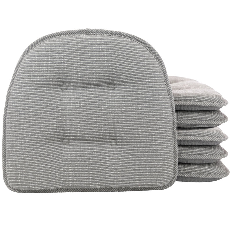 Non-Slip Dining Room And Kitchen Seat Cushions, 16 X 15 X 2 Inches, Gray