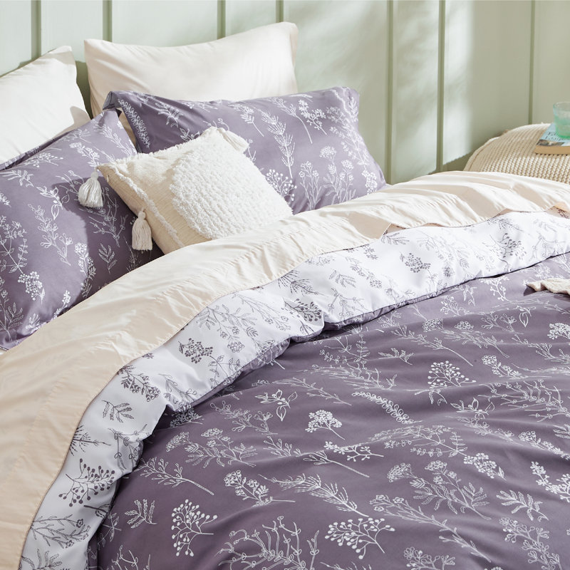 Ensemble de housse de couette réversible très grand avec housse de couette avec fermeture à glissière, ensemble de literie à motif floral 3 pièces