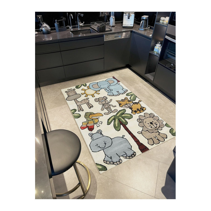 Tapis décoratif lavable moderne, Sous-tapis rectangulaire de 3 pi 3 po x 4 pi 11 po